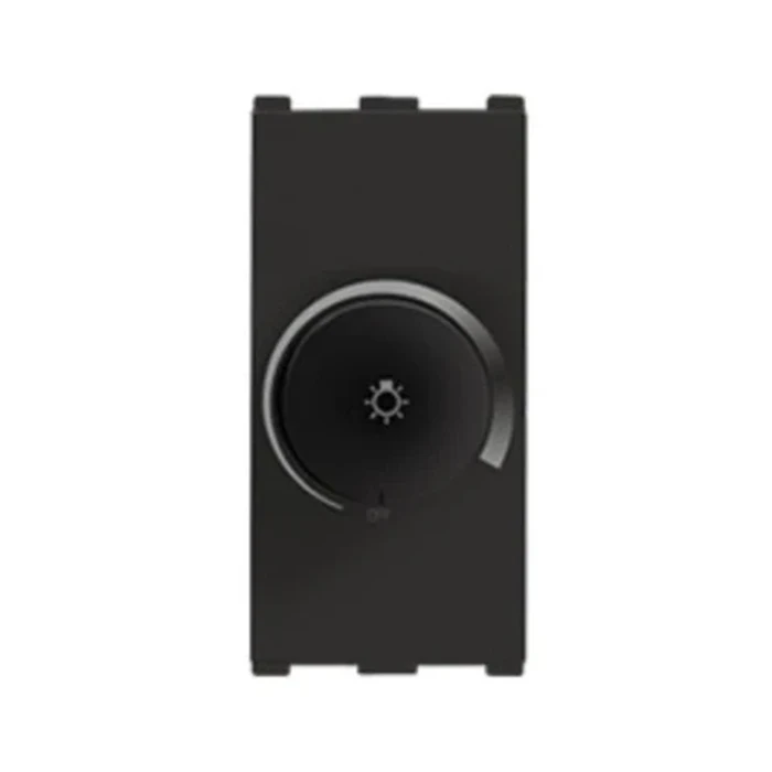 Panasonic Europa 450W 240V 1-Module Rotary Light Dimmer Switch | Smooth Ambient Lighting Controller in Premium Black | WIPM5714GB