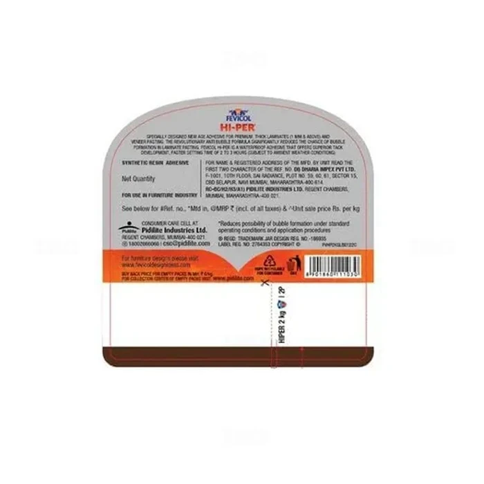 Pidilite Fevicol Hi-Per White Adhesive | Anti-Bubble Performance Logic | 500g - 10kg Tier