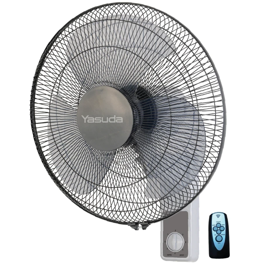 Yasuda 16" High Speed Wall Mount Fan | High-Velocity Air Circulator with Wireless Remote Control | 400 mm Sweep Size & Protective Safety Grill | YS-WF777AR