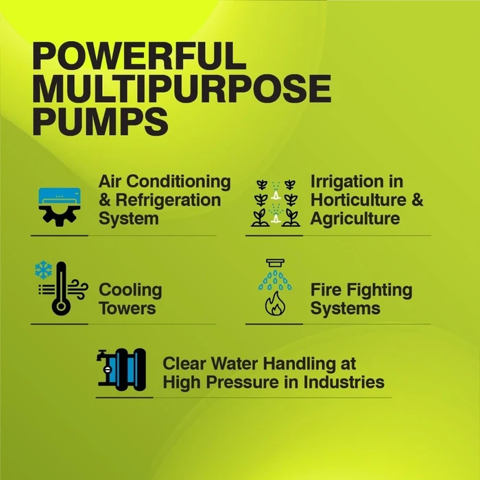 Kirloskar GMC Series Heavy-Duty Centrifugal Monobloc Pump | Three-Phase CED Anti-Rust Coated Water Pump for Cooling Towers, HVAC & Industrial Utilities
