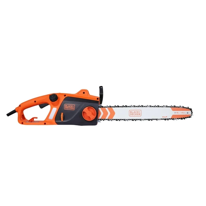 BLACK+DECKER 2200W 45cm (18") Corded Electric Chainsaw | Tool-Free Chain Tensioning & Auto-Oiling Safety Brake Log Cutter | BECS2245-IN