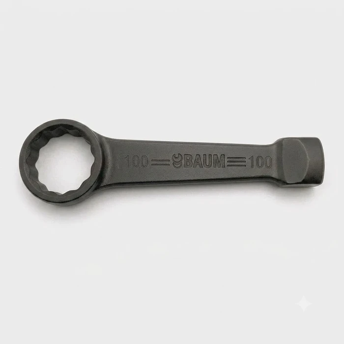 Baum Chrome Vanadium Steel Hardened & Tempered Black Phosphated Industrial Heavy Duty Striking Slogging Ring End Wrench Spanner Art-66B