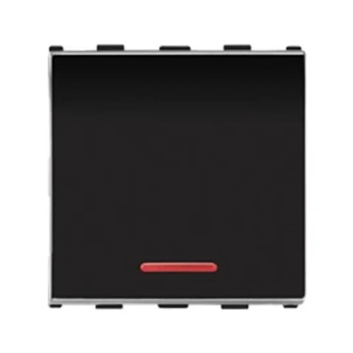 Panasonic Europa 20A 1-Way 2-Module Wide Rocker Switch with Indicator | Illuminated Heavy-Duty AC & Geyser Power Modular Switch in Premium Black | WIPM51215GB