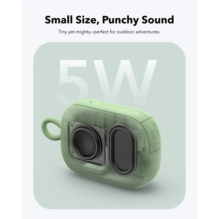 Anker Soundcore Select 4 Go Portable Bluetooth 6.0 Speaker | IP67 Waterproof & Floating Body, 20-Hour Playtime & 9-Band App EQ | US Black / US Green