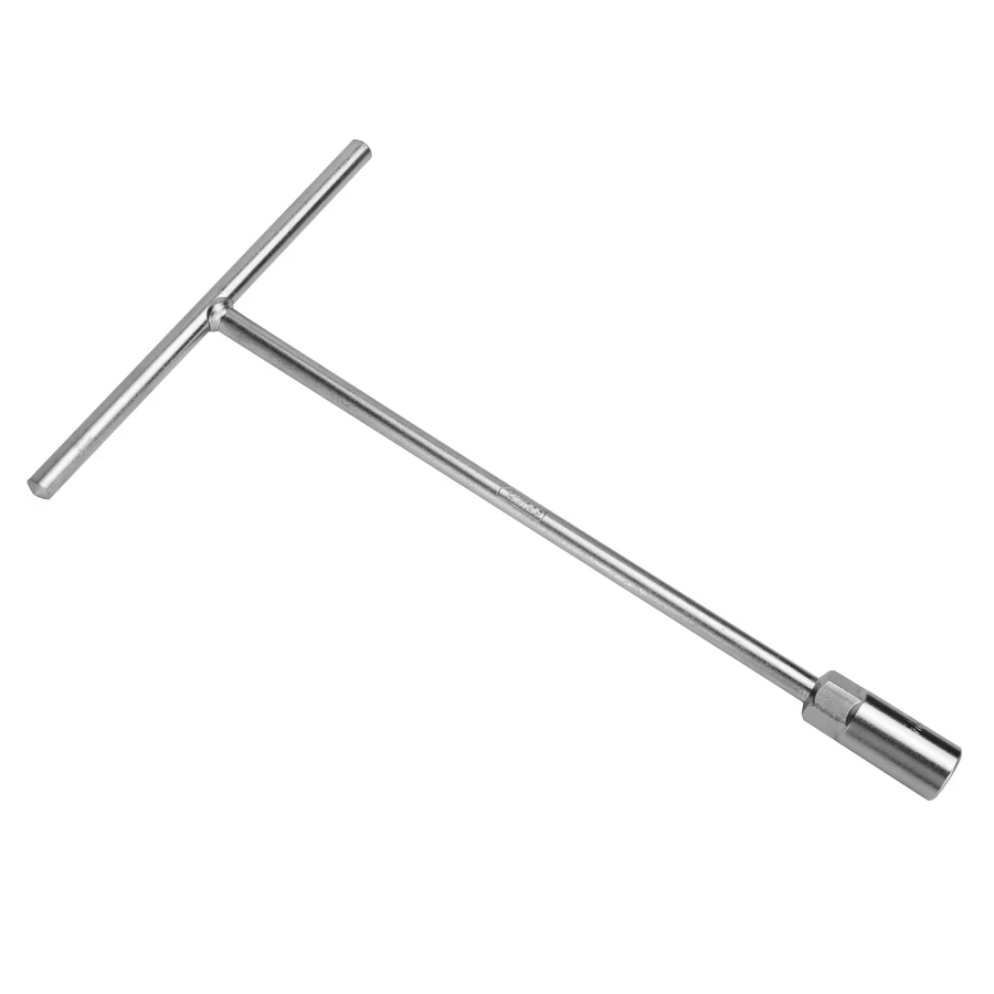 Deli 14mm T-Handle Socket Wrench | Heavy-Duty Chrome Vanadium (Cr-V) Steel 6-Point High-Leverage Deep Reach Mechanics Spanner (Silver) | EDL14