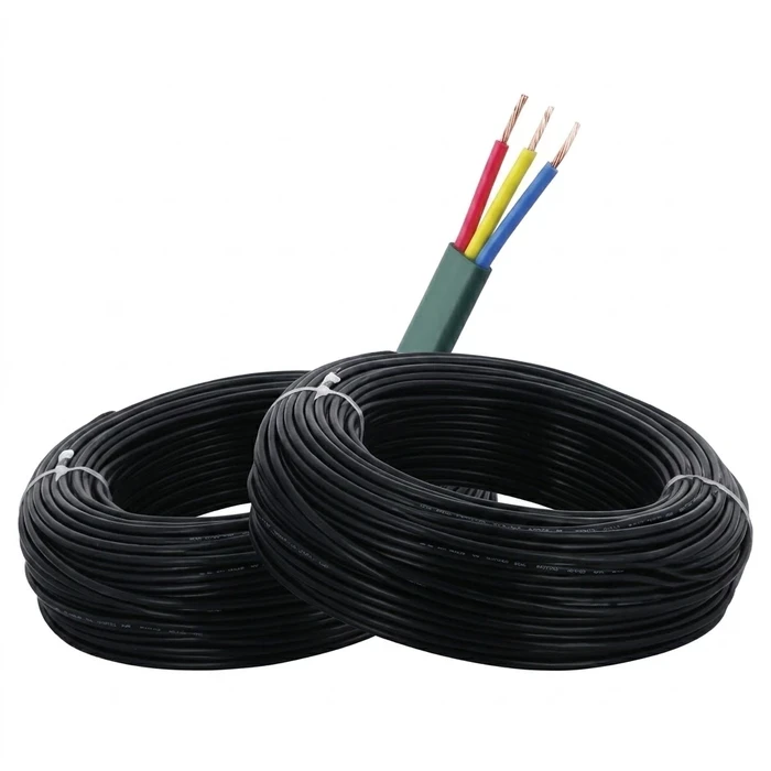 Varuna 3-Core Pure Copper Flat Submersible Cable | 1100V Heavy-Duty Virgin PVC Borewell & Openwell Pump Power Wire (1.5 sq. mm – 35 sq. mm)