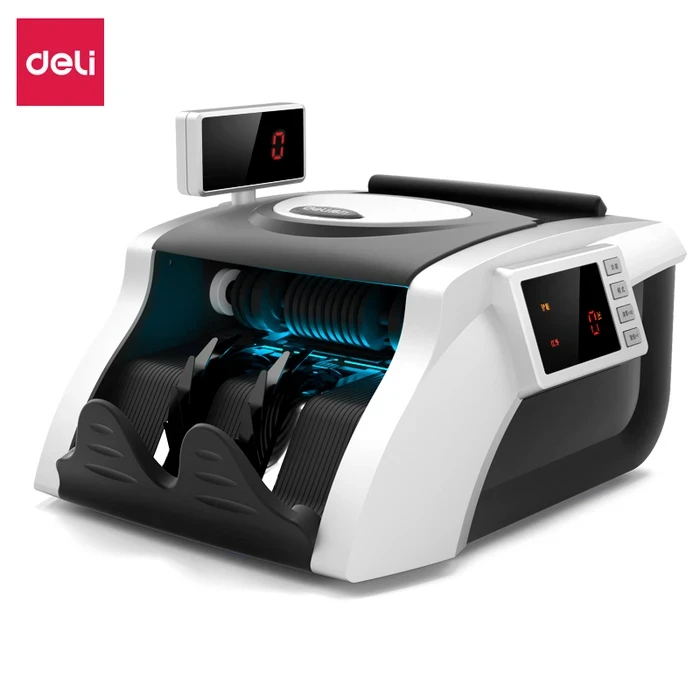 Deli ET908 Digital Currency Counting Machine | 1000 Pcs/min High-Speed Note Counter with UV Fake-Note Detection & 2.4" TFT Screen | Deli ET908
