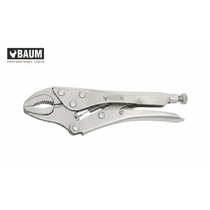 BAUM Heavy-Duty 10" (250mm) Lock Grip Pliers | Premium CrV Steel Jaws with Heavy Screw Control & Dull Matt Chrome Plating | Model ART 271