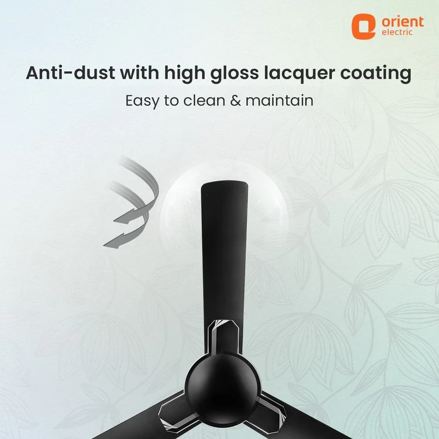 Orient Mozart Designer Ceiling Fan 55 Watts | 1200mm Sweep | 350 RPM | 220 CMM Air Delivery | Minimalist Geometric White & Black