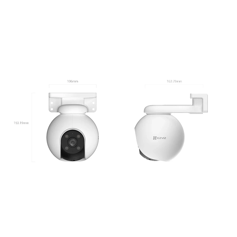 EZVIZ H8 Pro 2K Camera 430 - Quad HD 2K, 360° Pan/Tilt, AI Human/Vehicle Tracking, All-Weather Wi-Fi