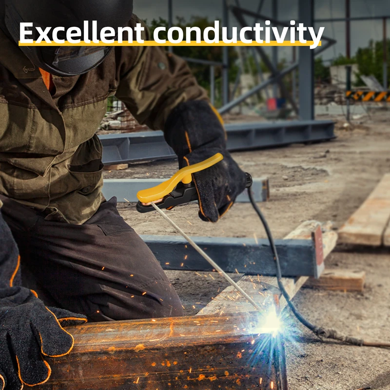 Deli Tools 500A Manual Arc Welding Electrode Holder | One-Piece Pure Copper Forging & Fully Insulated Head | 70-95mm² Cable & 3.2-8.0mm Electrodes | EDL23500A