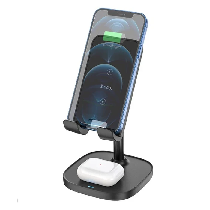 HOCO Ultra-Charge 3-in-1 Wireless Charging Stand | 15W Max | Phone, Watch & Headset Power | CW33
