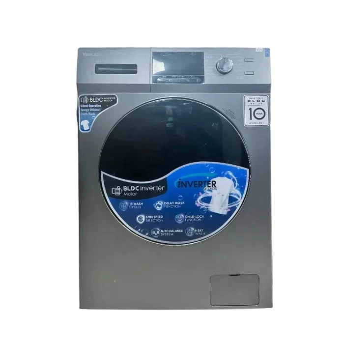 Yasuda 8.0 Kg Front Load Fully Automatic Washing Machine with BLDC Inverter Motor | 1400 RPM Spin Speed Selection | 15 Wash Programs Color 15°C Tech Add Garment Auto Restart Child Lock | YS-FL80TB Dar