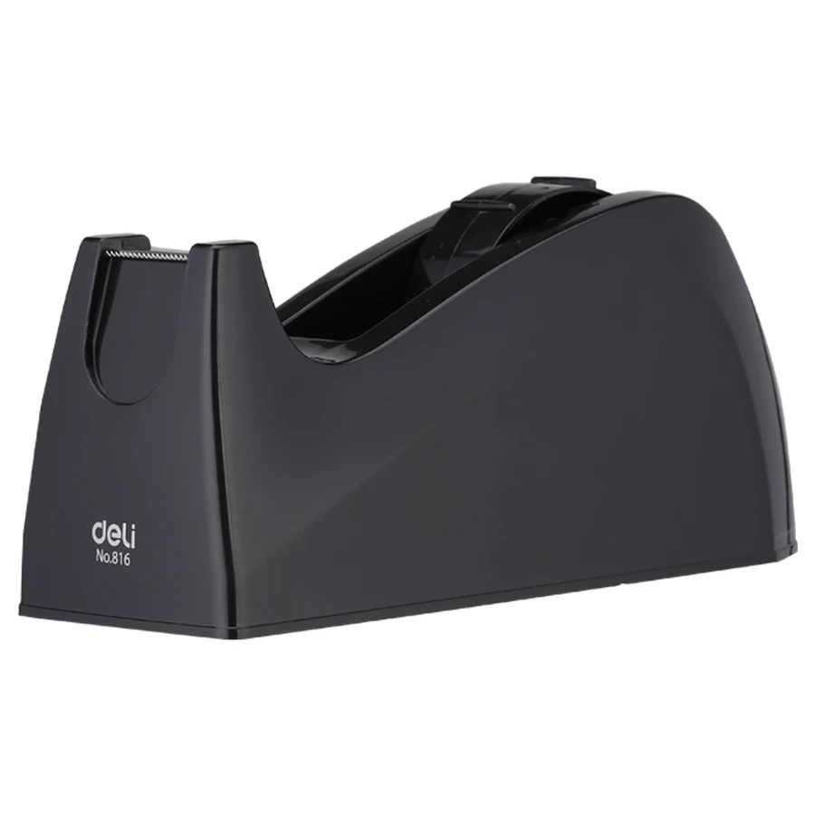 Deli Large Heavy-Duty Desktop Tape Dispenser | Weighted Non-Slip Base |Blue &Black E816