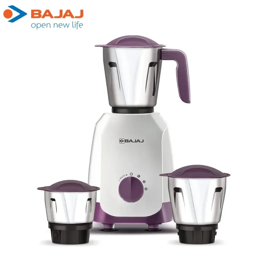 Bajaj Ninja Series Carve 750W Mixer Grinder & Centrifugal Juicer | 3 Jars & Overload Protection | Purple | 410578